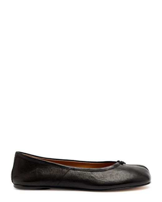 Maison Margiela Black Tabi Leather Ballet Flats