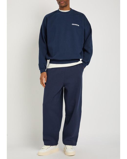Cole Buxton Blue Sportswear Logo-Print Cotton Sweatshirt for men