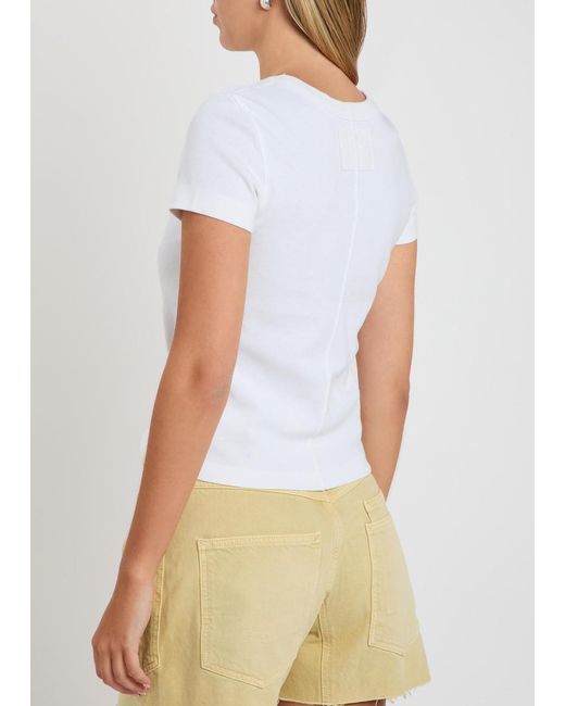 Free People White Atlas Cotton T-Shirt