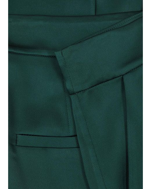 Jonathan Simkhai Green Kyra Wide-leg Satin Trousers