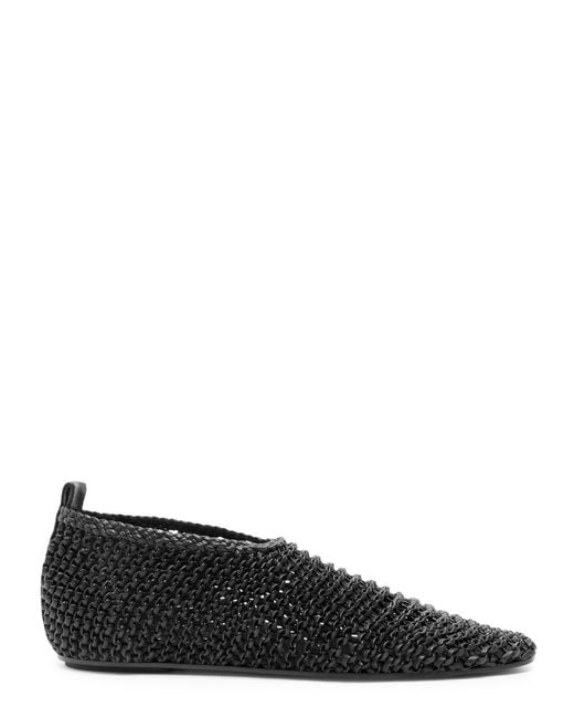 Totême  Black Woven Leather Flats