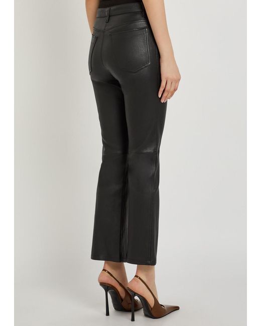 Joseph Gray Duke Straight-Leg Leather Trousers