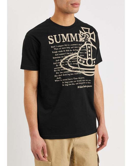 Vivienne Westwood Black Summer Printed Cotton T-shirt for men
