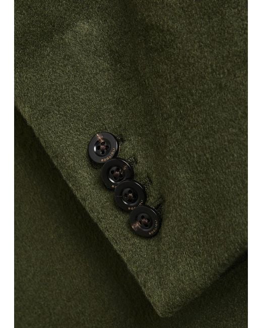 Boglioli Green Cashmere Long Coat for men