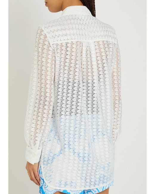 Melissa Odabash White Daria Lace Cover-Up Shirt