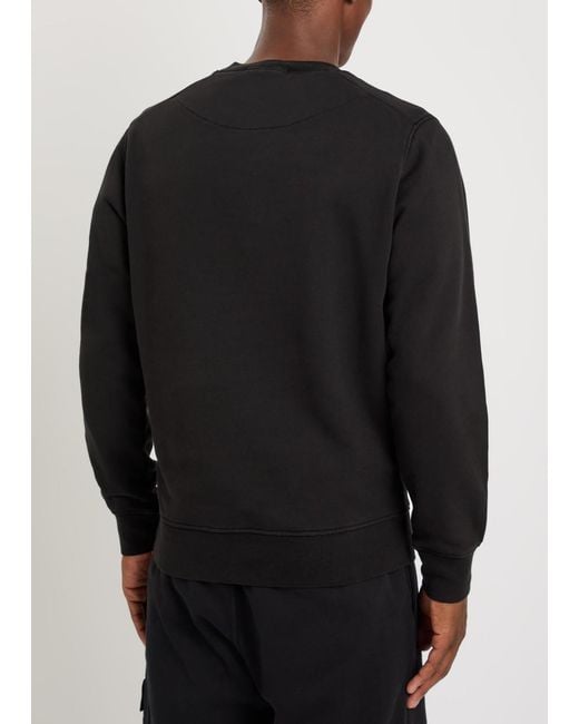 Stone Island Black Logo Cotton Sweatshirt for men