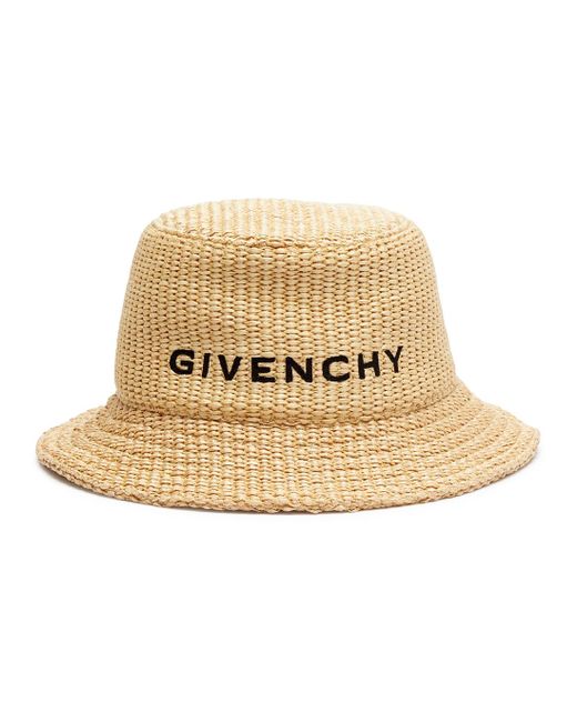 Givenchy Natural Logo Raffia Bucket Hat