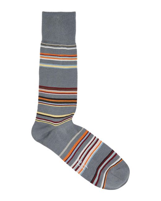 Paul Smith Gray Striped Cotton-blend Socks for men