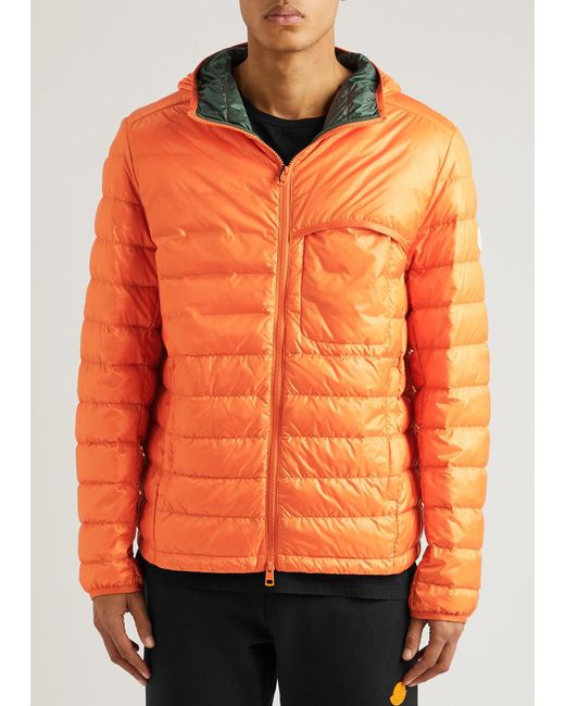 Moncler Orange Divedro Hooded Quilted Shell Jacket for men