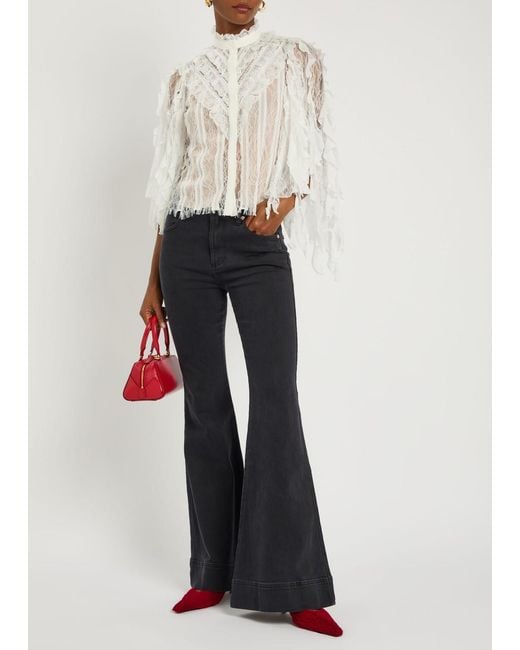 Alice + Olivia Blue Beautiful Bell-Bottom Jeans