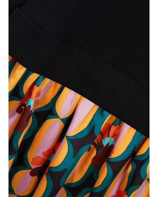 La DoubleJ Sporty Panelled Satin And Jersey Jumper Dress in Black Lyst