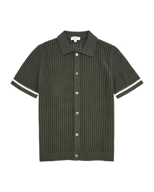 CHE Green Elias Crot-Knit Polo Shirt for men