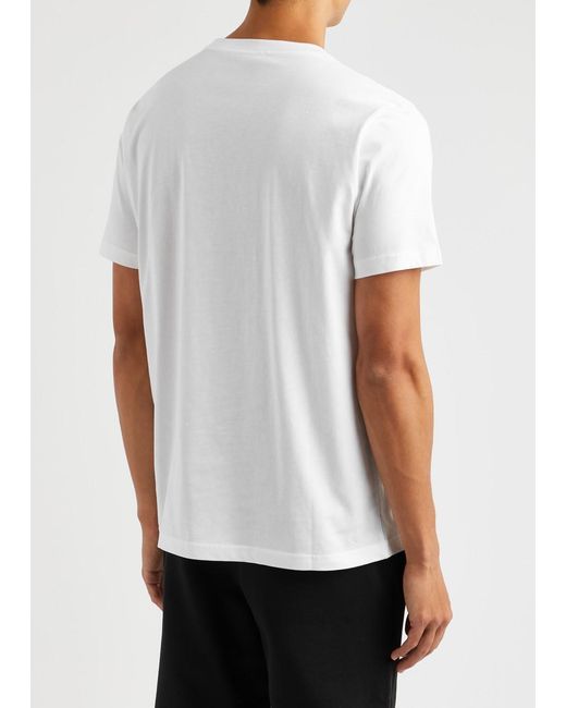 PS by Paul Smith White Script Logo-print Cotton T-shirt for men