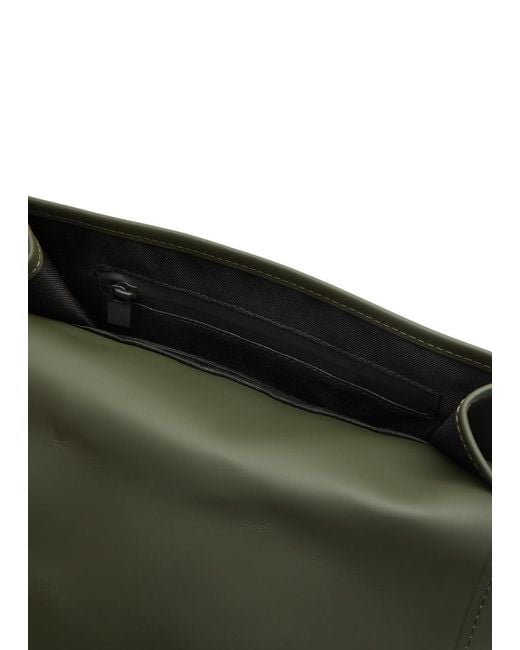 Rains Green Mini Rubberised Backpack