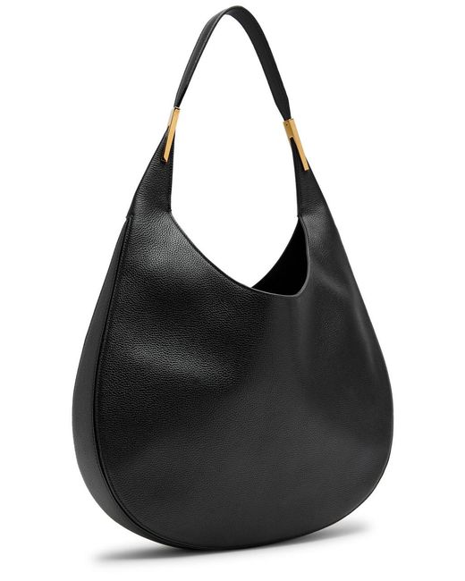 SAVETTE Black Florence Leather Hobo Bag