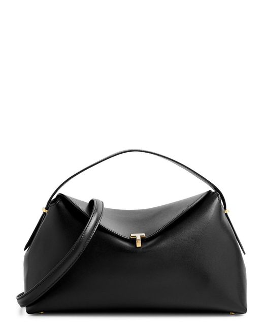 Totême  Black Totême T-lock Leather Top Handle Bag