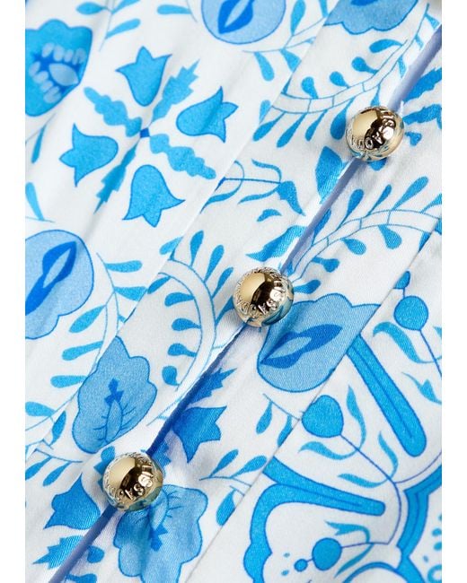 Melissa Odabash Blue Lenni Printed Woven Cover-Up