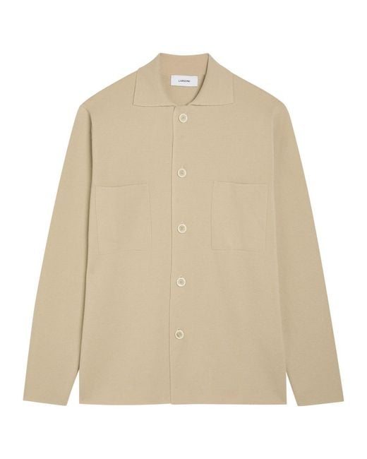 Lardini Natural Fine-Knit Wool Jacket for men