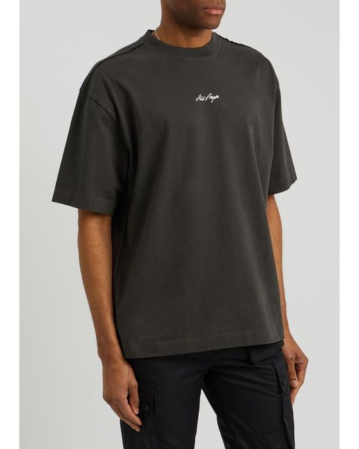 Axel Arigato Black Sketch Logo-Print Cotton T-Shirt for men