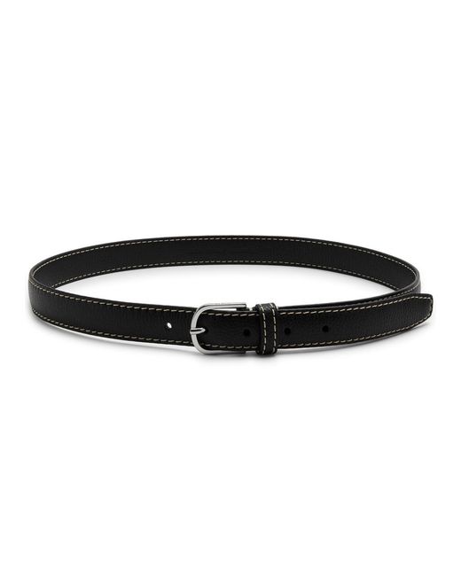 Totême  Black Slim Grained Leather Belt