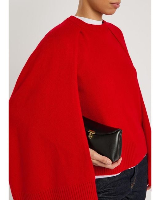 Totême Red Cape-Effect Cashmere Jumper
