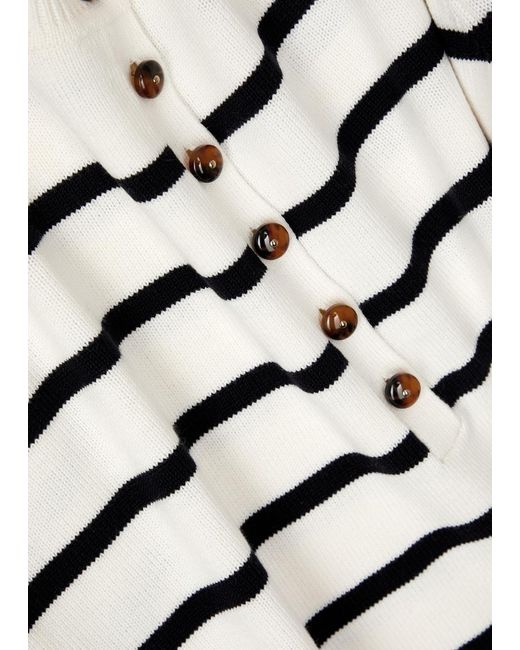 Veronica Beard White Dianora Striped Knitted Jumper
