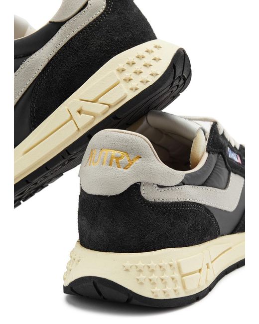 Autry Black Whirlwind Runner Panelled Nylon Sneakers for men