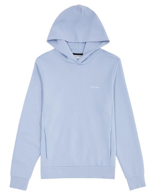 Calvin Klein Blue Logo Hooded Jersey Sweatshirt for men