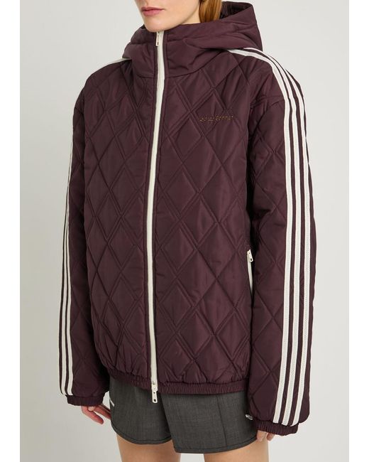 Adidas Purple X Wales Bonner Quilted Hooded Taffeta Jacket