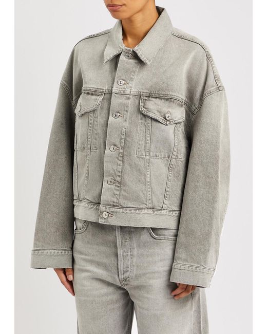 Citizens of Humanity Gray Quira Distressed Denim Jacket