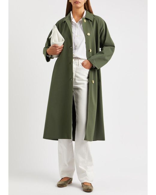 Harris Wharf London Green Stretch-jersey Coat