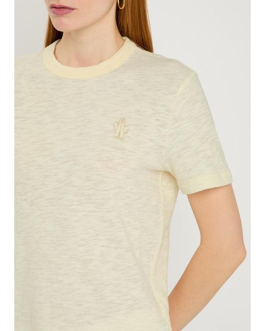 Moncler Natural Logo-Appliquéd Cotton T-Shirt