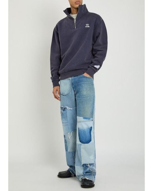 GALLERY DEPT. Blue Logo Half-Zip Cotton Sweatshirt for men