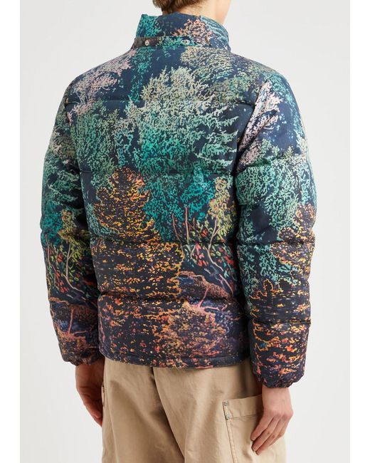 BBCICECREAM Blue Wilderness Printed Quilted Cotton Jacket for men