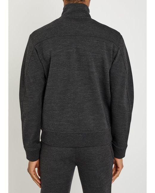 Givenchy Black Logo-Appliquéd Wool-Blend Track Sweatshirt for men