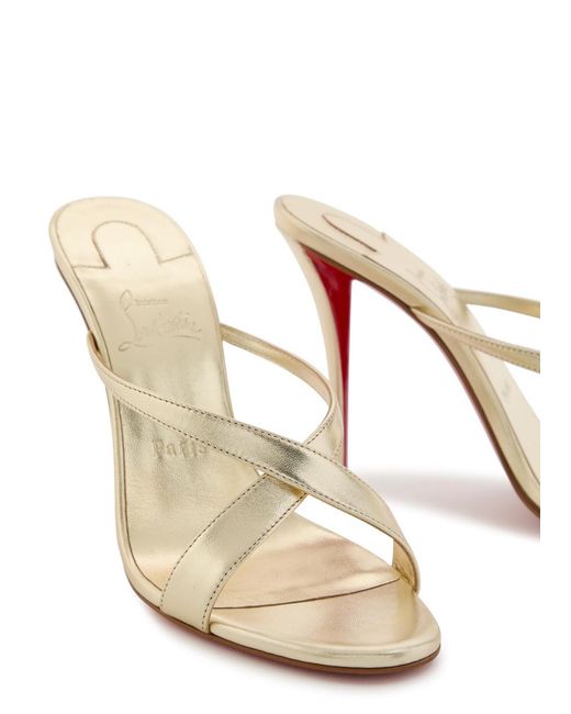 Christian Louboutin Mulazee Cross 100 Metallic Leather Sandals