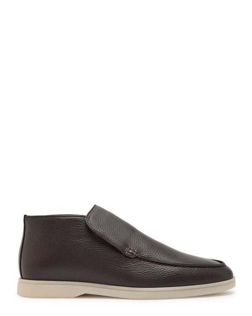 Aurélien Brown City Grained Leather Loafers for men