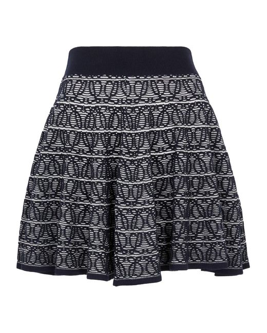 Loewe Gray Anagram-Jacquard Cotton-Blend Mini Skirt