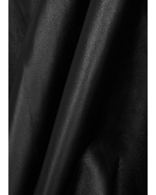 Alaïa Black Alaïa Belted Leather Midi Skirt