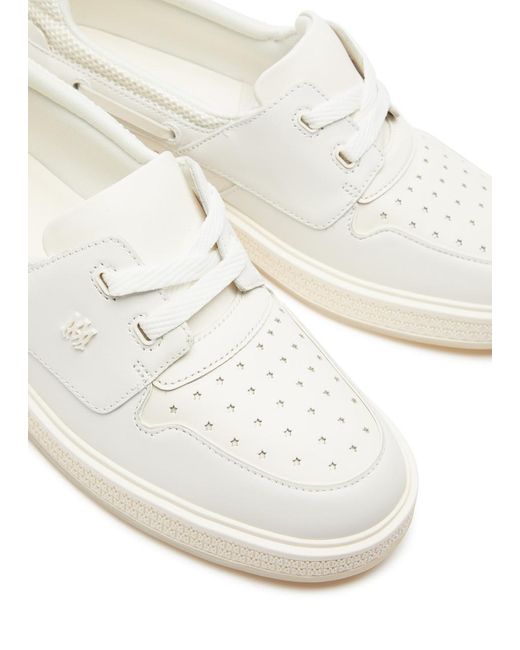 Amiri White Ma Panelled Leather Slip-on Sneakers for men