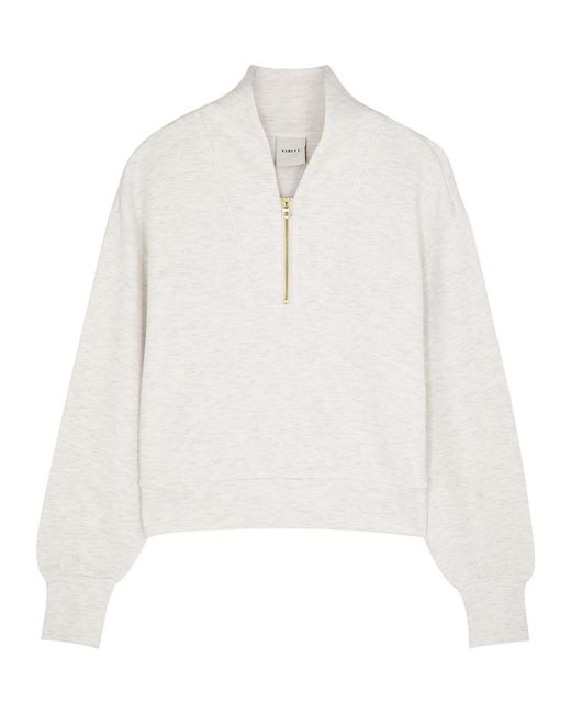 Varley White Davidson Half-zip Stretch-jersey Sweatshirt