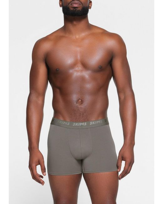 Skims Brown Stretch-Cotton Boxer Briefs for men