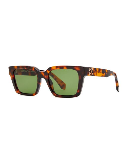 Off-White c/o Virgil Abloh Green Branson Rectangle-frame Sunglasses for men
