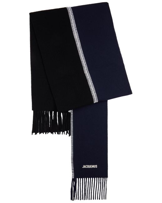 Jacquemus Black L'écharpe Pampero Logo Wool Scarf