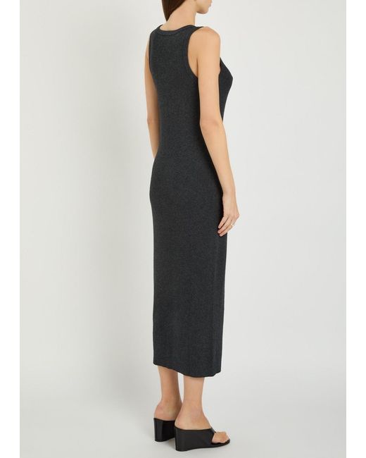 Lisa Yang Black Lexie Cotton And Cashmere-Blend Midi Dress