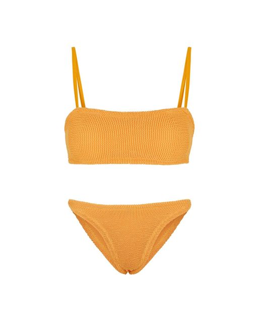 Hunza G Orange Gigi Seersucker Bikini