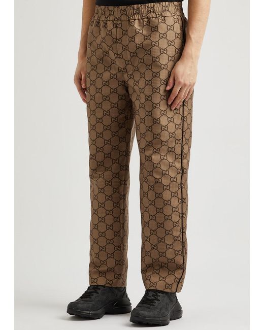 Gucci Brown gg Supreme Monogrammed Ripstop Trousers for men
