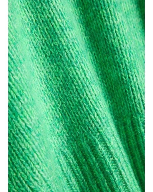 Lisa Yang Green Aletta V-Neck Cashmere Jumper