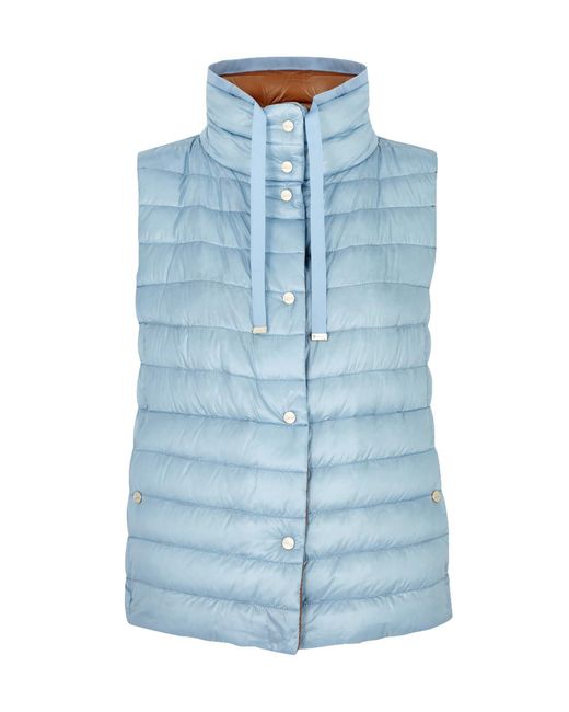 Herno Blue Ultralight Reversible Quilted Shell Gilet