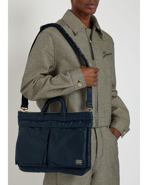 Porter-Yoshida and Co Blue Tanker Helmet Short Nylon Tote for men